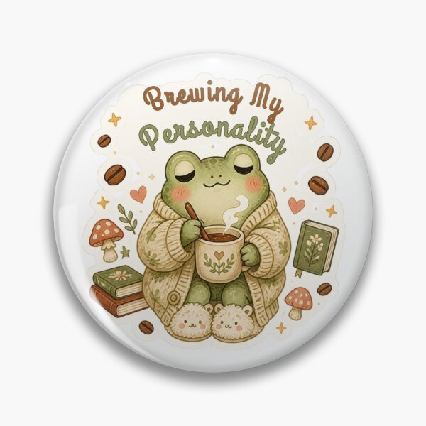 Item preview, Brewing My Personality | Cute Frog Coffee Lover Design designed and sold by Cozy Chaos Studio Co.