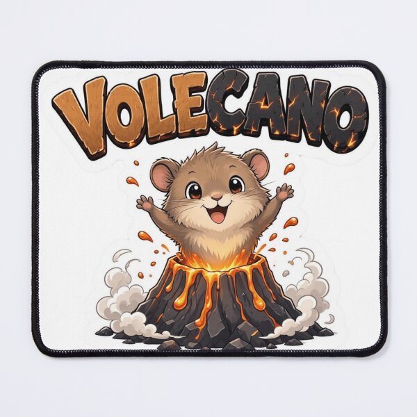 Item preview, VOLEcano Volcano Vole Wordplay Sticker designed and sold by Imaginarium of Chaos falcon88 .