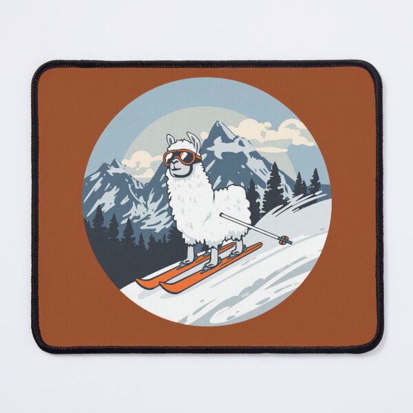 Item preview, Cute Fluffy Skiing Llama Mountain Adventure Emblem DolomitI designed and sold by SlothcoreVibes.