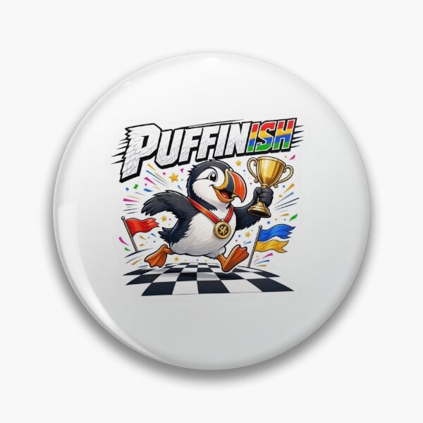 Item preview, PUFFINish Racing Puffin Wordplay Sticker designed and sold by Imaginarium of Chaos falcon88 .