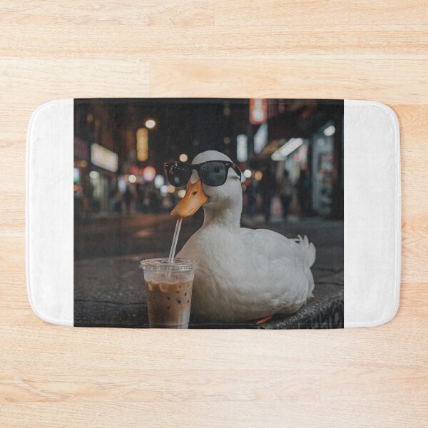 Item preview, Cool Duck Drinking Iced Coffee Funny Bird Street designed and sold by raedattia.