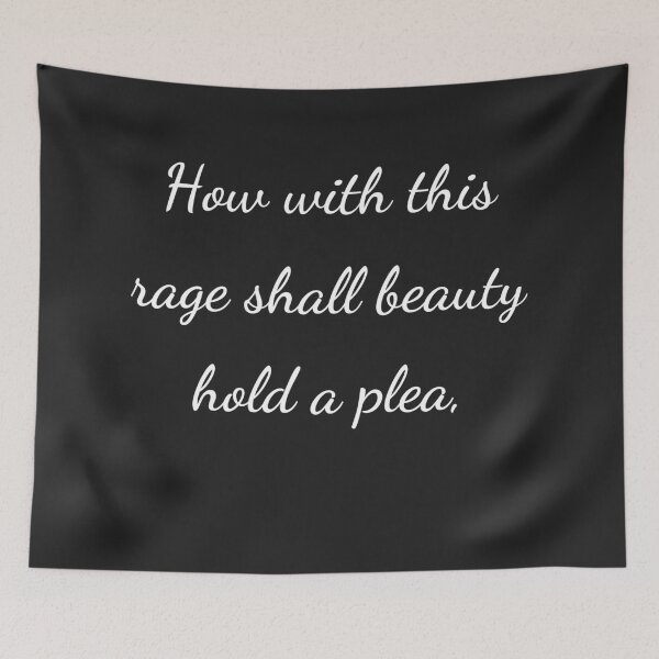 Item preview, “How with this rage shall beauty hold a plea,” - handwriting white designed and sold by ariksworld.