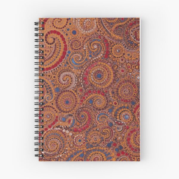 Item preview, Terracotta Crimson Sapphire Spiral Mosaic Pointillism Art designed and sold by GrinGalore.