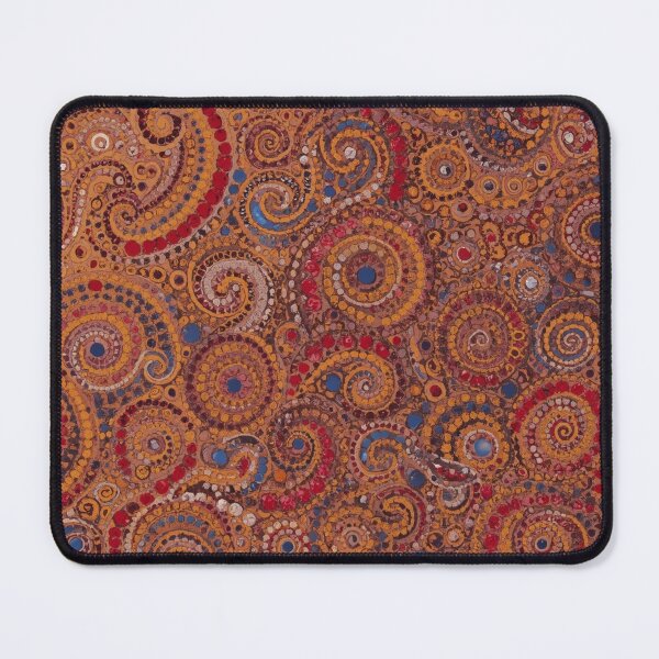 Item preview, Terracotta Crimson Sapphire Spiral Mosaic Pointillism Art designed and sold by GrinGalore.