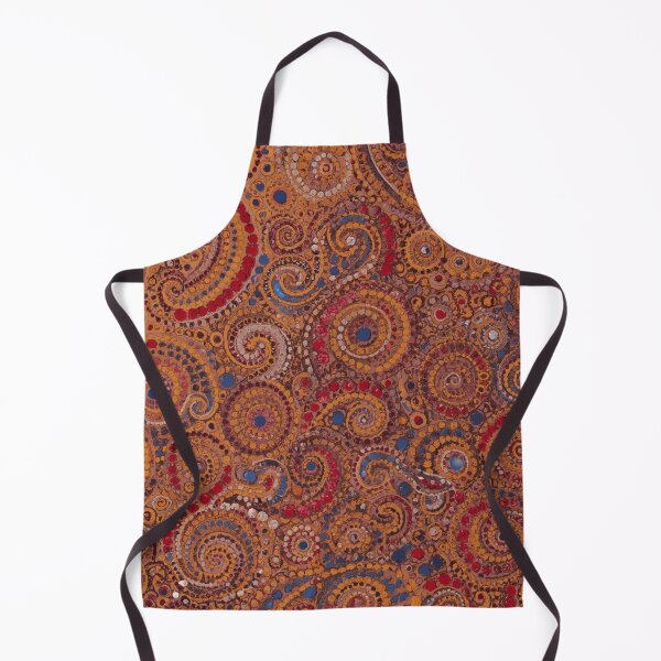 Item preview, Terracotta Crimson Sapphire Spiral Mosaic Pointillism Art designed and sold by GrinGalore.