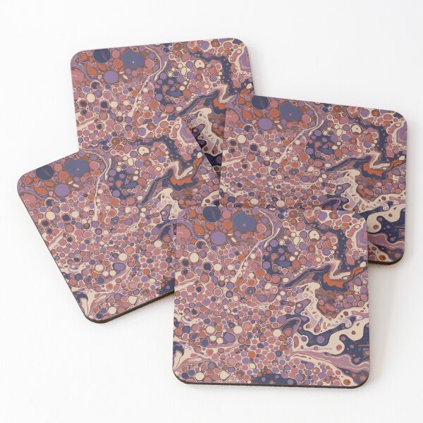 Item preview, Mauve Purple Plum Fluid Cellular Marble Abstract Art designed and sold by GrinGalore.