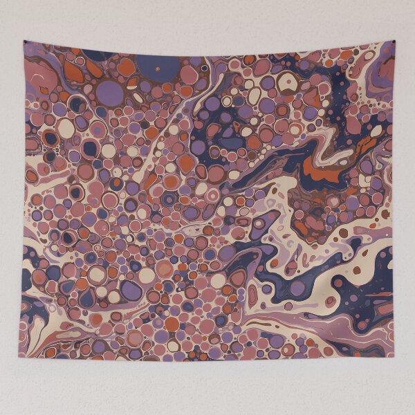 Item preview, Mauve Purple Plum Fluid Cellular Marble Abstract Art designed and sold by GrinGalore.