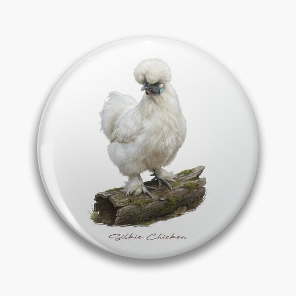 Item preview, Silkie Chicken on Wooden Log Bird Illustration designed and sold by Takeda-art.