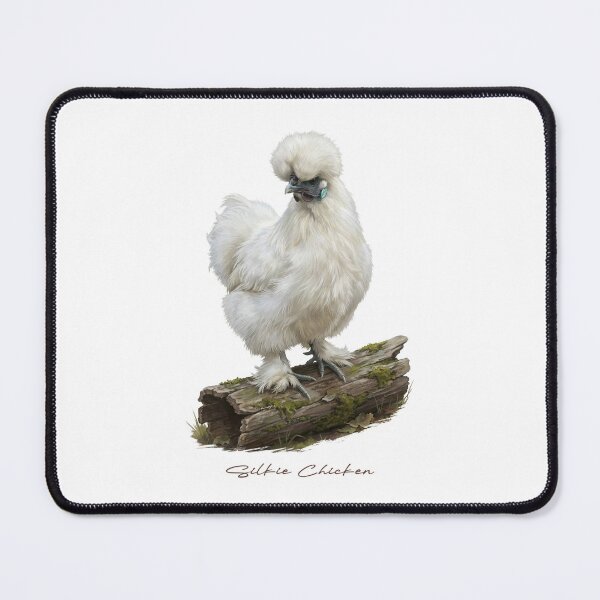 Item preview, Silkie Chicken on Wooden Log Bird Illustration designed and sold by Takeda-art.