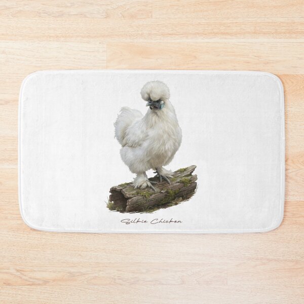Item preview, Silkie Chicken on Wooden Log Bird Illustration designed and sold by Takeda-art.