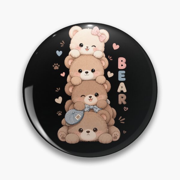 Item preview, Cute Kawaii Stacked Teddy Bears designed and sold by 0606PM.