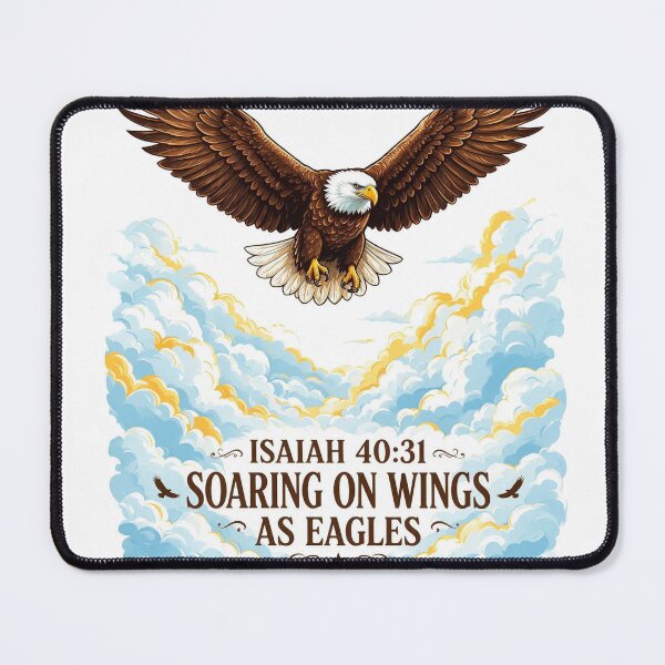 Item preview, Eagle soaring above clouds with Scripture-inspired by Isaiah 40:31 designed and sold by DVerse Studio.