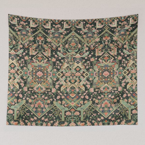 Item preview, Korean Traditional Dancheong Pattern with Spring Cherry Blossoms - Elegant Floral Art designed and sold by SOOstudio73.