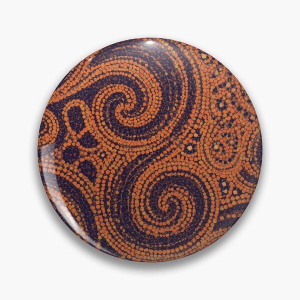 Item preview, Terracotta Amber Indigo Swirl Pointillism Aboriginal Dot Art designed and sold by GrinGalore.