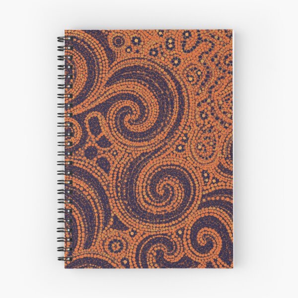 Item preview, Terracotta Amber Indigo Swirl Pointillism Aboriginal Dot Art designed and sold by GrinGalore.