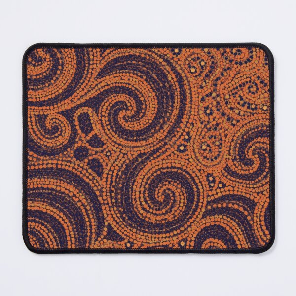 Item preview, Terracotta Amber Indigo Swirl Pointillism Aboriginal Dot Art designed and sold by GrinGalore.