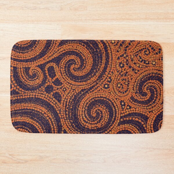 Item preview, Terracotta Amber Indigo Swirl Pointillism Aboriginal Dot Art designed and sold by GrinGalore.