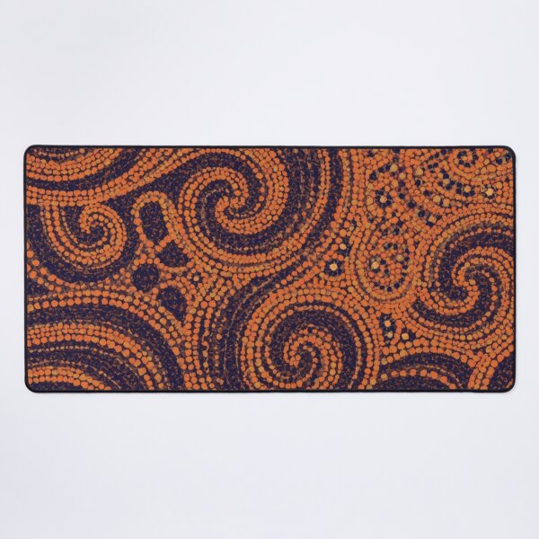 Item preview, Terracotta Amber Indigo Swirl Pointillism Aboriginal Dot Art designed and sold by GrinGalore.