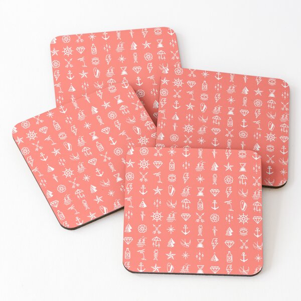 Item preview, Uncle Knuckles – White on Living Coral designed and sold by StudioNakamura.