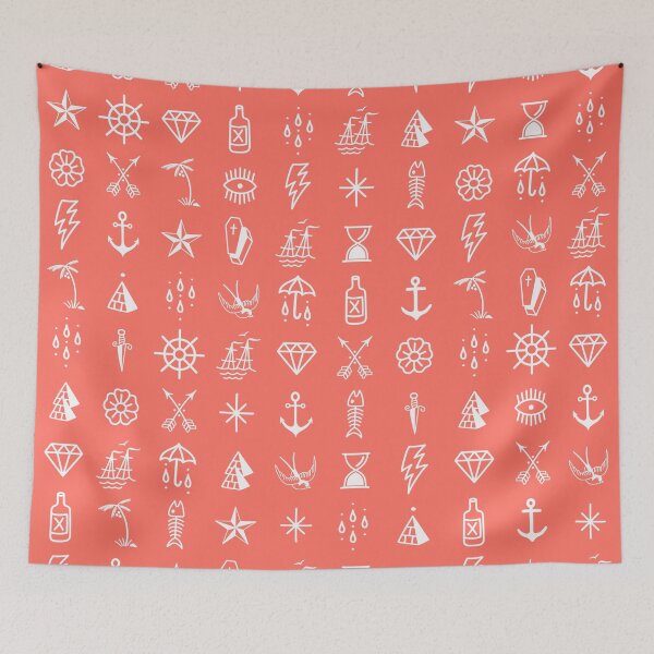 Item preview, Uncle Knuckles – White on Living Coral designed and sold by StudioNakamura.