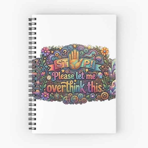 Item preview, Colorful Overthinking Sticker Decal | Stop Please Let Me Overthink This | Psychedelic Maximalist Vinyl Sticker | Introvert Quote Decal designed and sold by SergioMiklos.