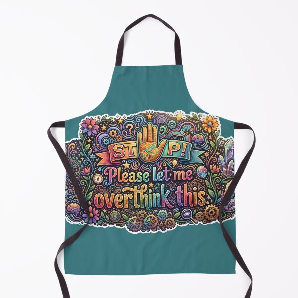 Item preview, Colorful Overthinking Sticker Decal | Stop Please Let Me Overthink This | Psychedelic Maximalist Vinyl Sticker | Introvert Quote Decal designed and sold by SergioMiklos.