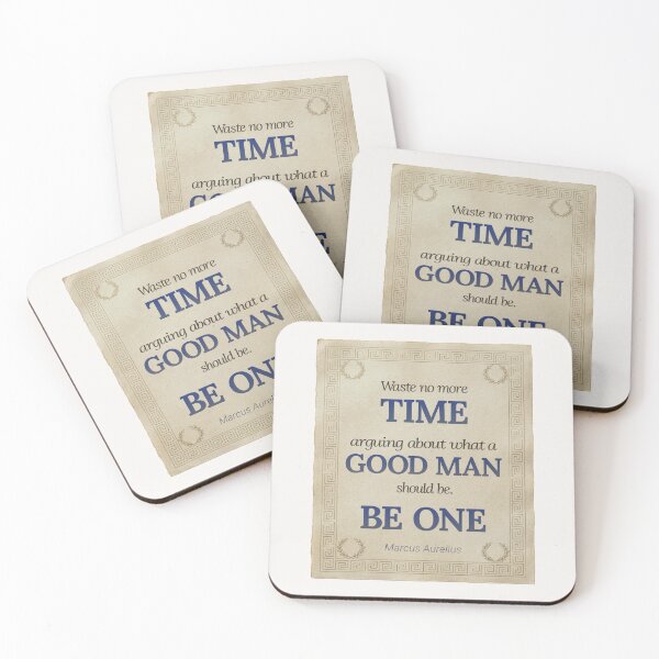 Item preview, Waste No More Time Arguing What a Good Man Should Be. Be One - Marcus Aurelius - Elegant Script Stoic Quote - Egyptian Blue Version designed and sold by Stoic Core.