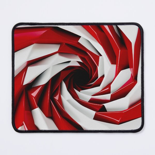 Item preview, Red and White Geometric Spiral designed and sold by Vicky Brago-Mitchell®.