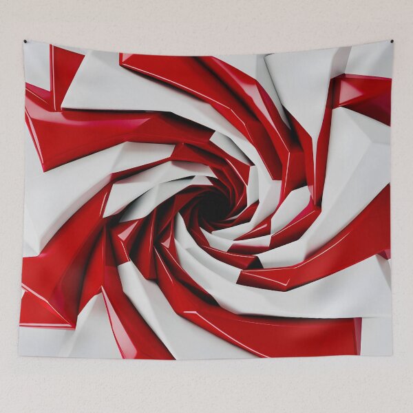 Item preview, Red and White Geometric Spiral designed and sold by Vicky Brago-Mitchell®.