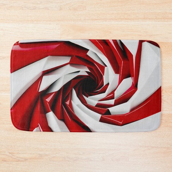 Item preview, Red and White Geometric Spiral designed and sold by Vicky Brago-Mitchell®.