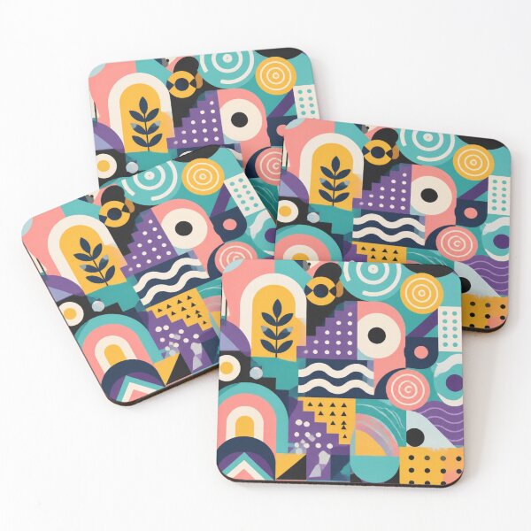 Item preview, Modern Abstract Geometric Pattern | Mid Century Shapes & Retro Colour Blocks designed and sold by My Gluten Free Life UK.