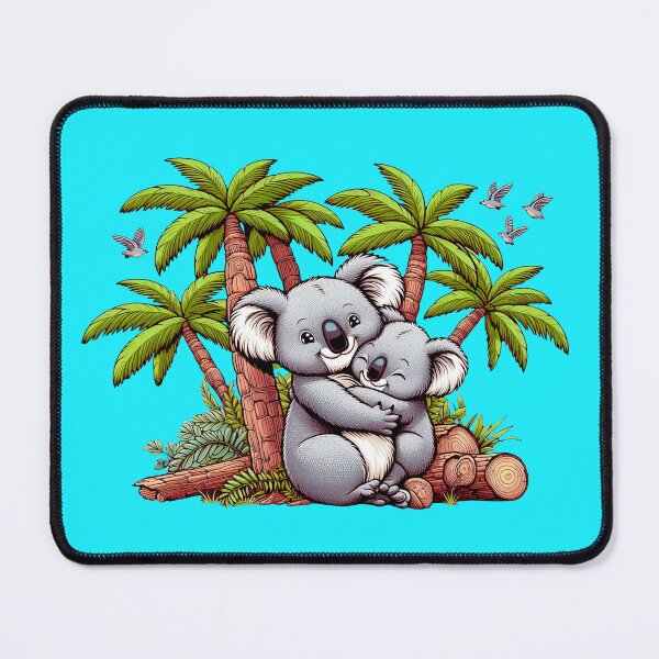 Item preview, Koala mother with baby under palm trees - birds in the sky designed and sold by Segasprojects.