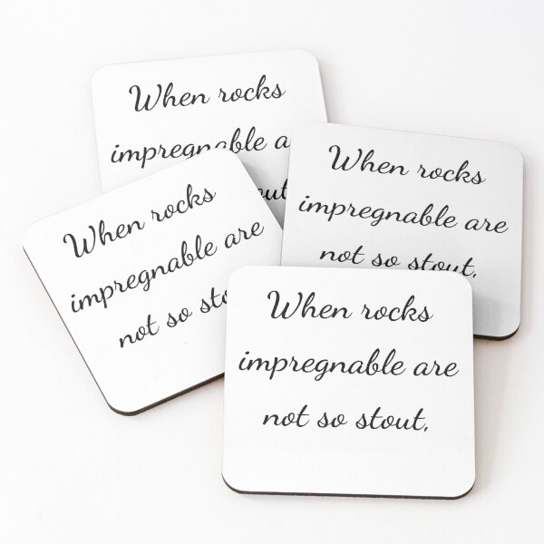 Item preview, “When rocks impregnable are not so stout,” - handwriting black designed and sold by ariksworld.