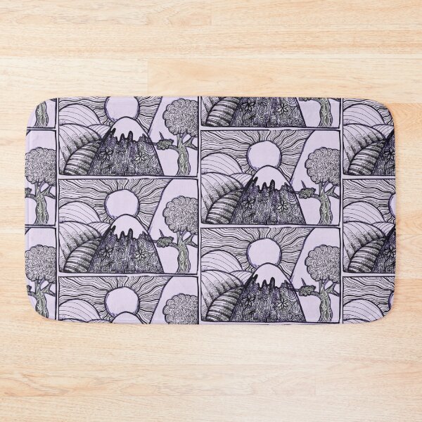 Item preview, Sketch Sunny Hillsides Black Blue Markers Lavender designed and sold by BOKEbyTC.