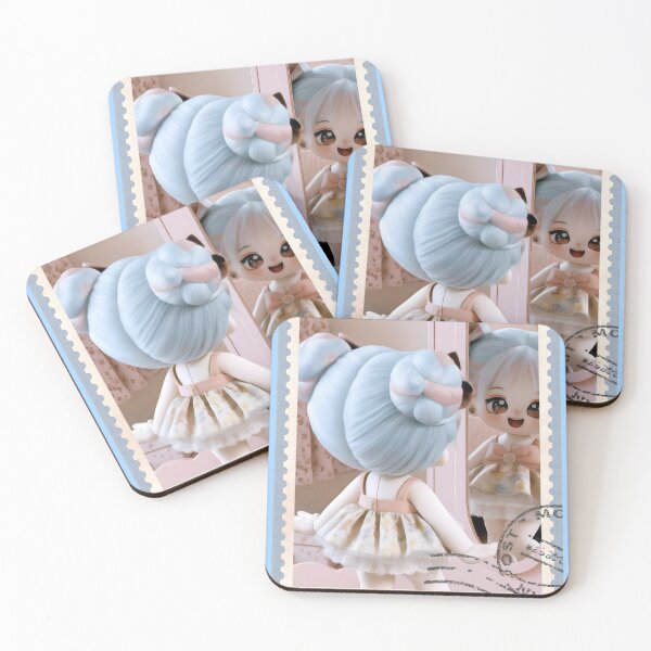 Item preview, Cute Mint Hair Doll Pastel Mirror Reflection - Vintage Stamp Aesthetic designed and sold by Nicole_83.