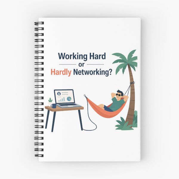 Item preview, Working Hard or Hardly Networking? Funny Remote Work Illustration designed and sold by Cerys-GS.