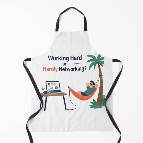 Item preview, Working Hard or Hardly Networking? Funny Remote Work Illustration designed and sold by Cerys-GS.