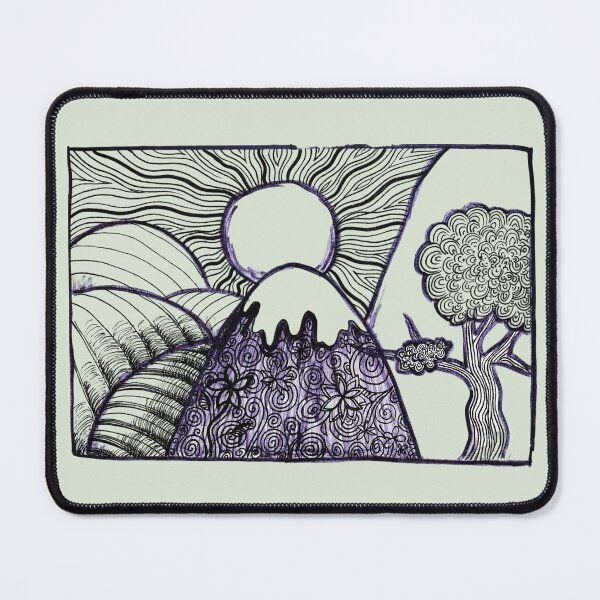 Item preview, Sketch Sunny Hillsides Black Blue Markers Sage Green designed and sold by BOKEbyTC.