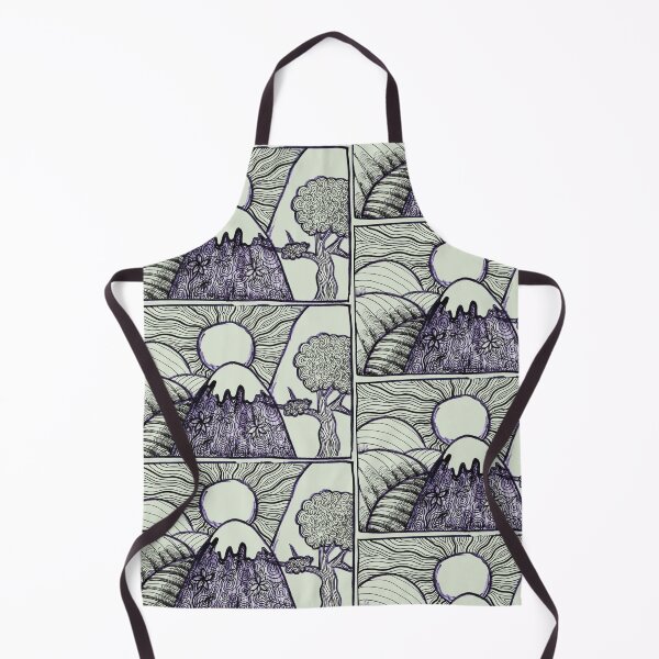 Item preview, Sketch Sunny Hillsides Black Blue Markers Sage Green designed and sold by BOKEbyTC.