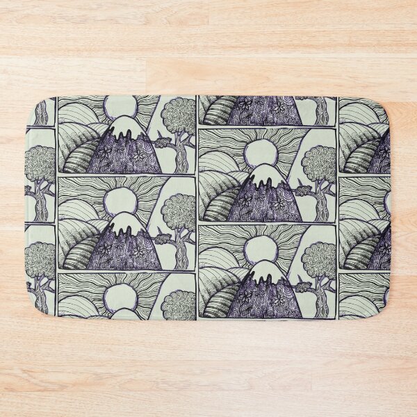 Item preview, Sketch Sunny Hillsides Black Blue Markers Sage Green designed and sold by BOKEbyTC.