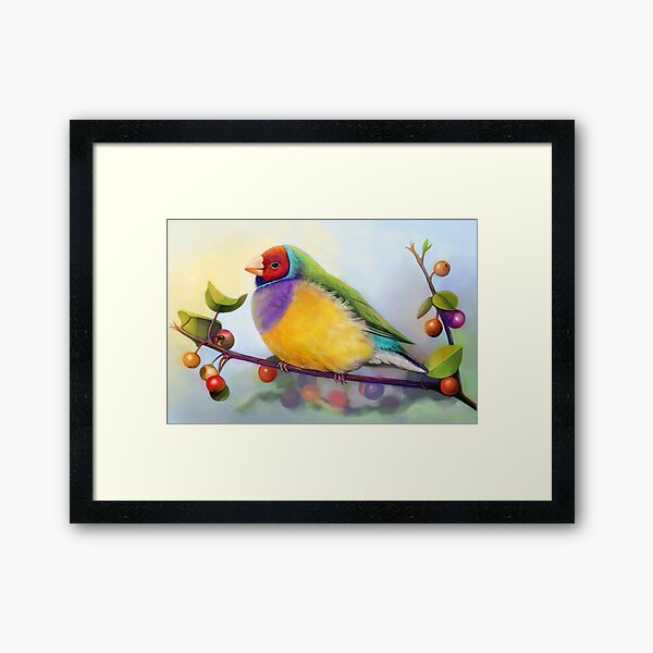 Item preview, Gouldian finch realistic painting designed and sold by lifewithbirds.