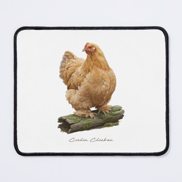 Item preview, Cochin Chicken on Mossy Log Bird Illustration designed and sold by Takeda-art.