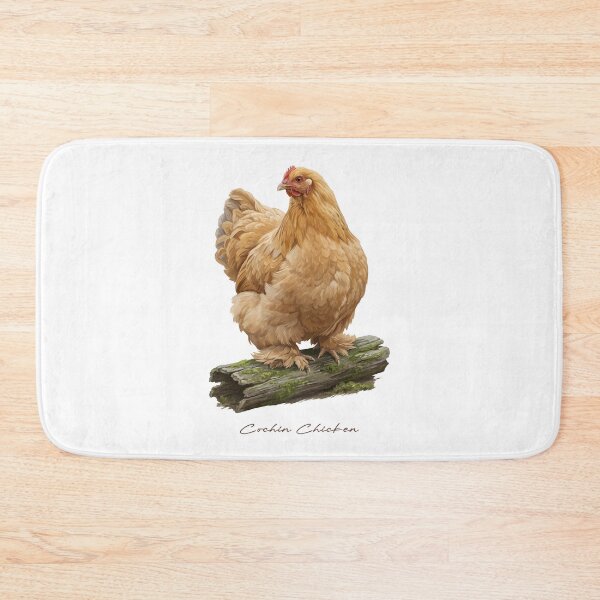 Item preview, Cochin Chicken on Mossy Log Bird Illustration designed and sold by Takeda-art.