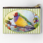 Gouldian Finch Realistic Painting Zipper Pouch