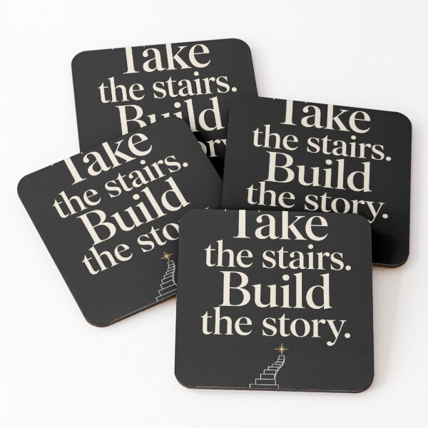 Item preview, Take the Stairs Build the Story Motivational Quote Design designed and sold by Tharaazu.