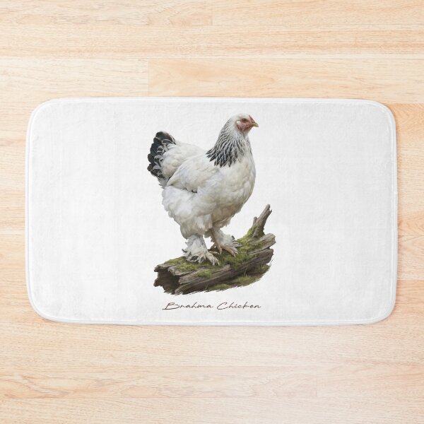 Item preview, Brahma Chicken on Mossy Wood Log Bird Illustration designed and sold by Takeda-art.
