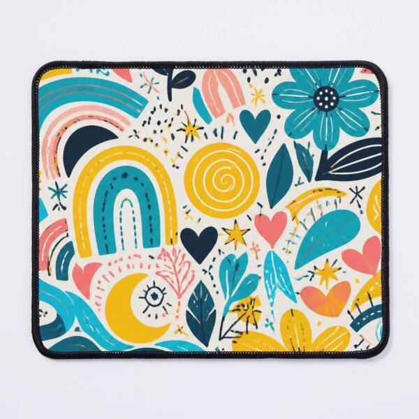 Item preview, Whimsical Rainbow Floral Pattern | Boho Flowers, Hearts & Celestial Design designed and sold by My Gluten Free Life UK.