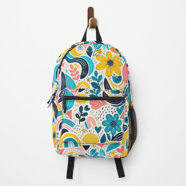 Item preview, Whimsical Rainbow Floral Pattern | Boho Flowers, Hearts & Celestial Design designed and sold by My Gluten Free Life UK.
