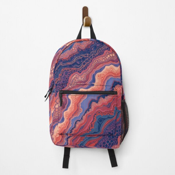 Item preview, Agate Wave Coral Blue Fluid Marble Cellular Abstract Art designed and sold by GrinGalore.