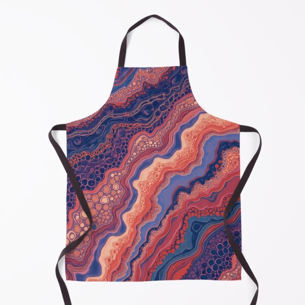 Item preview, Agate Wave Coral Blue Fluid Marble Cellular Abstract Art designed and sold by GrinGalore.